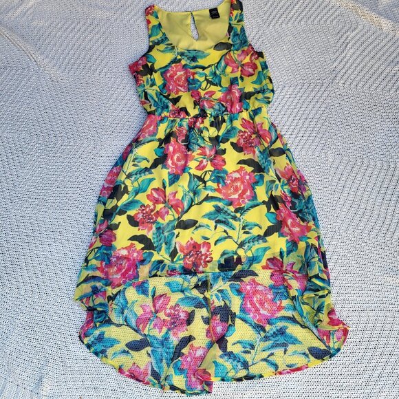 High Low Yellow Floral Dress Size Small - Picture 4 of 10